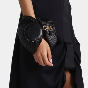 LOEWE Bracelet Pleated Pouch Shoulder Bag - Black Napa Leather - NWOT - $1300
